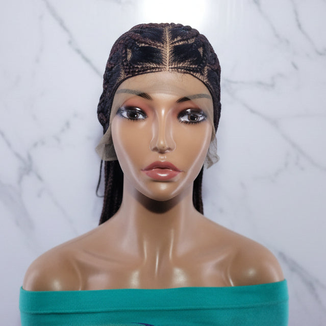 Fulani Braided Wig. Lemonade Braids. Full Lace Baby Hair. Wrapped Ends