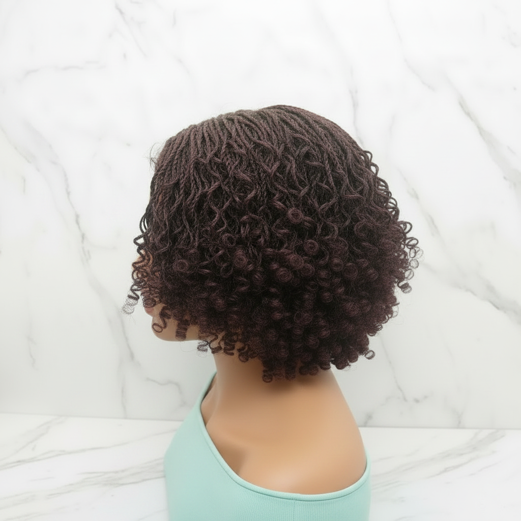 Micro Twist Curly Braided Wig – Knotless Full Lace