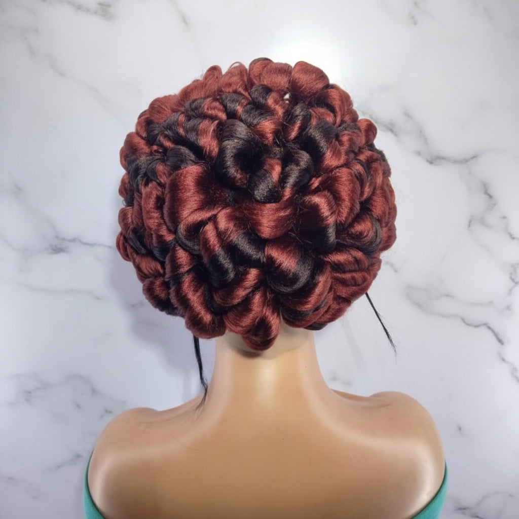Braided Wig. Cornrow with Jumbo Puff Knots. Full Lace with Baby Hair