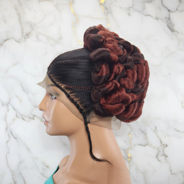 Braided Wig. Cornrow with Jumbo Puff Knots. Full Lace with Baby Hair