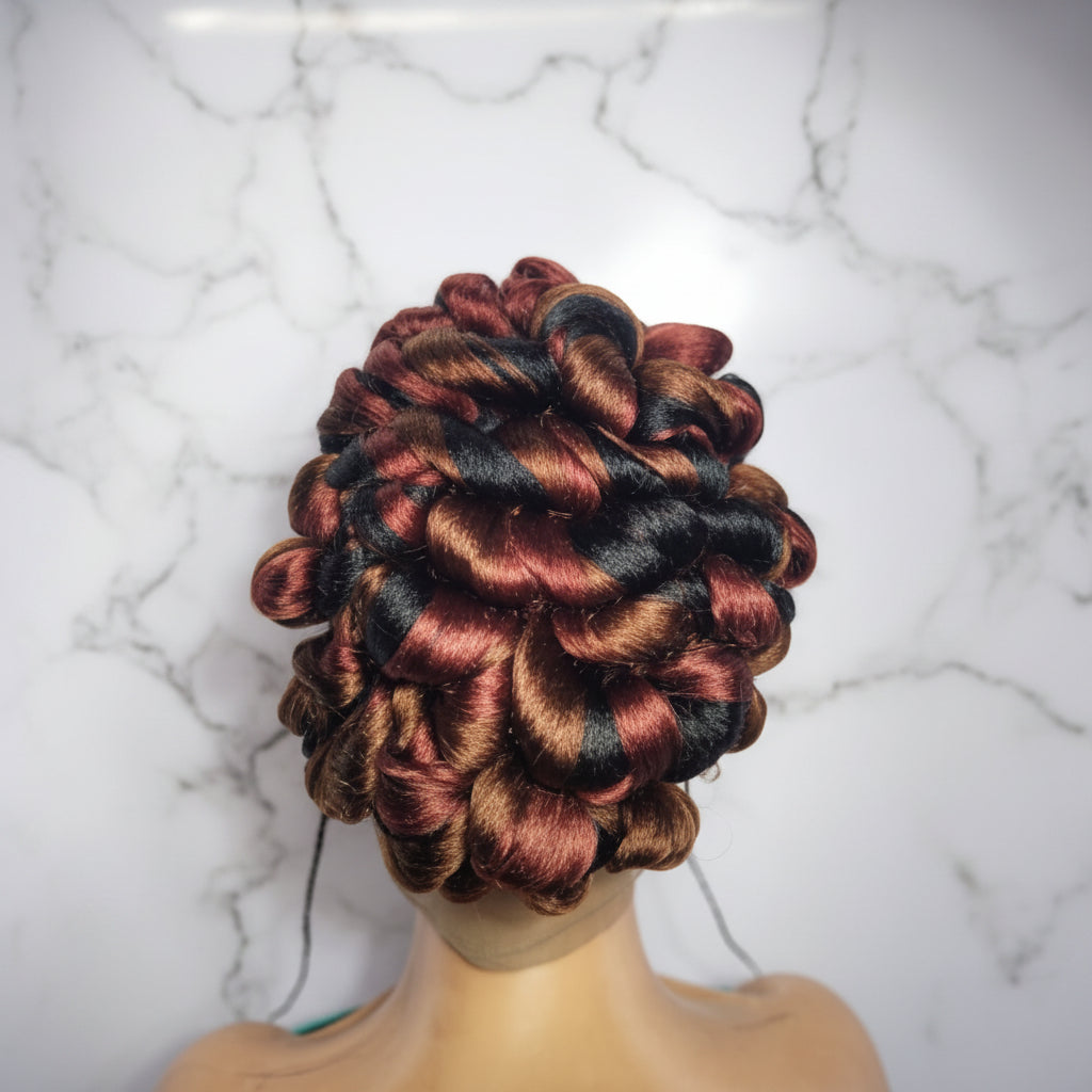 Braided Wig. Cornrow with Jumbo Puff Knots. Full Lace with Baby Hair