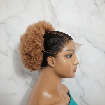Braided Wig. Lightweight Natural Hair Updo. Full lace, Baby Hair