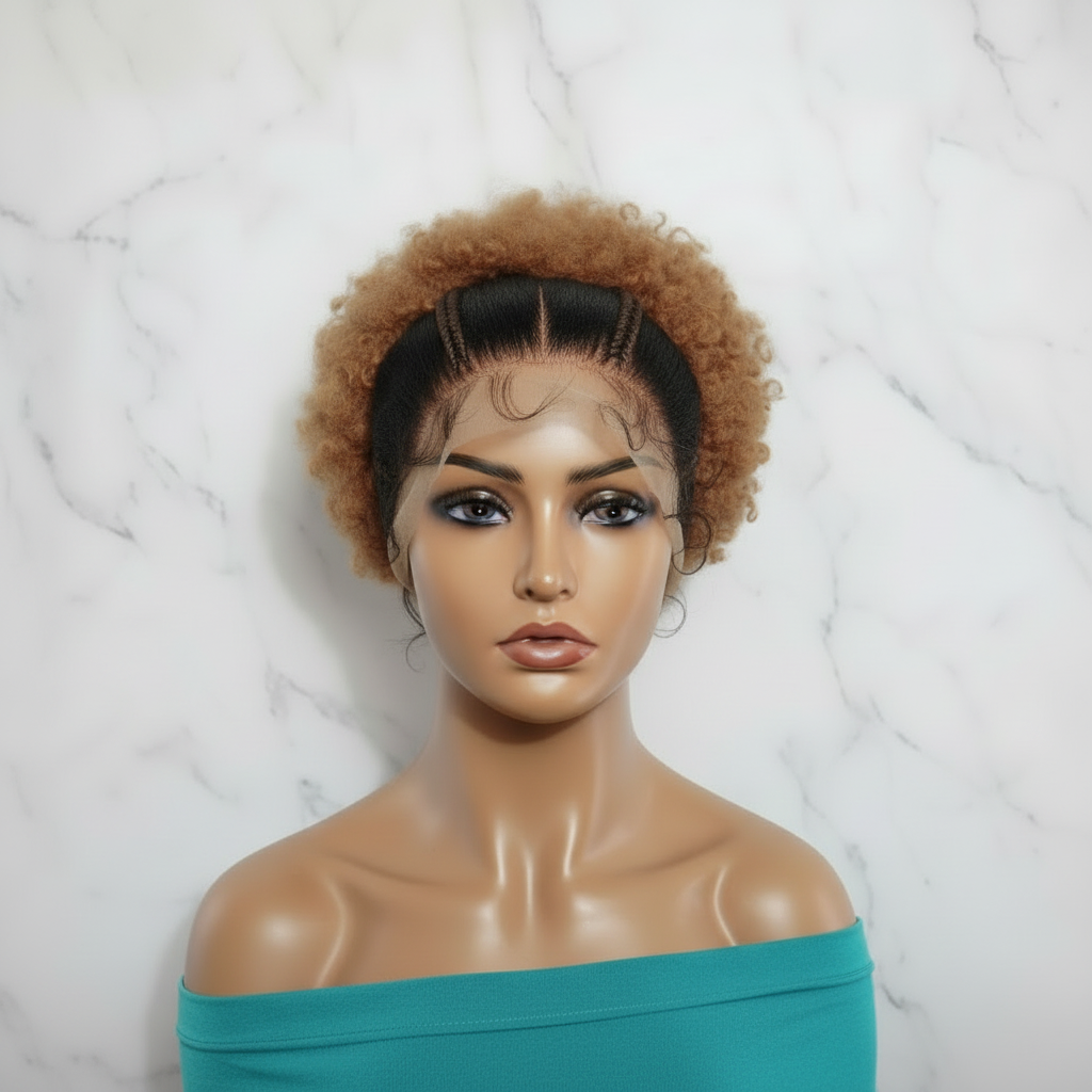 Braided Wig. Lightweight Natural Hair Updo. Full lace, Baby Hair