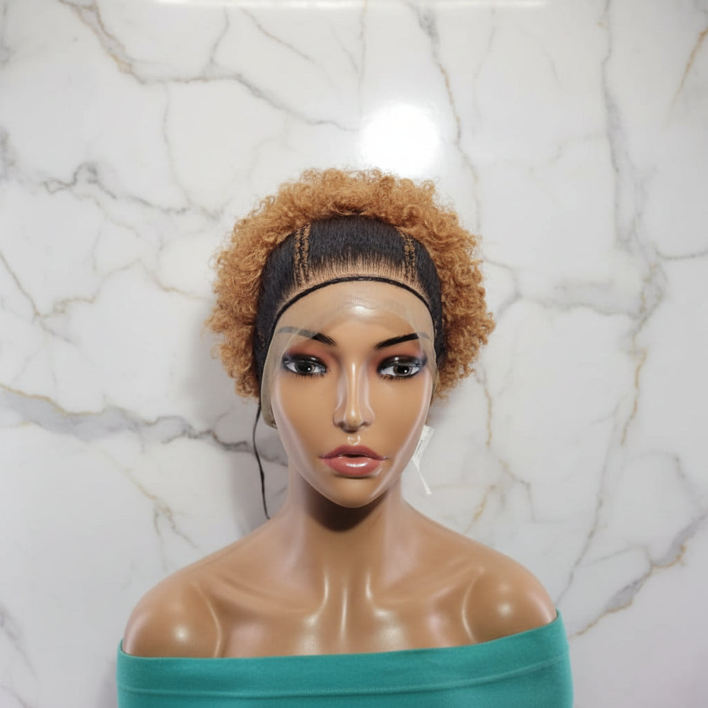 Braided Wig. Lightweight Natural Hair Updo. Full lace, Baby Hair