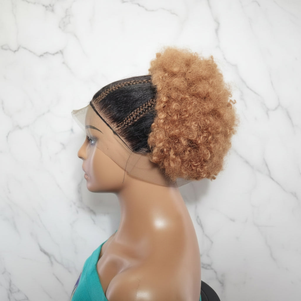 Braided Wig. Lightweight Natural Hair Updo. Full lace, Baby Hair