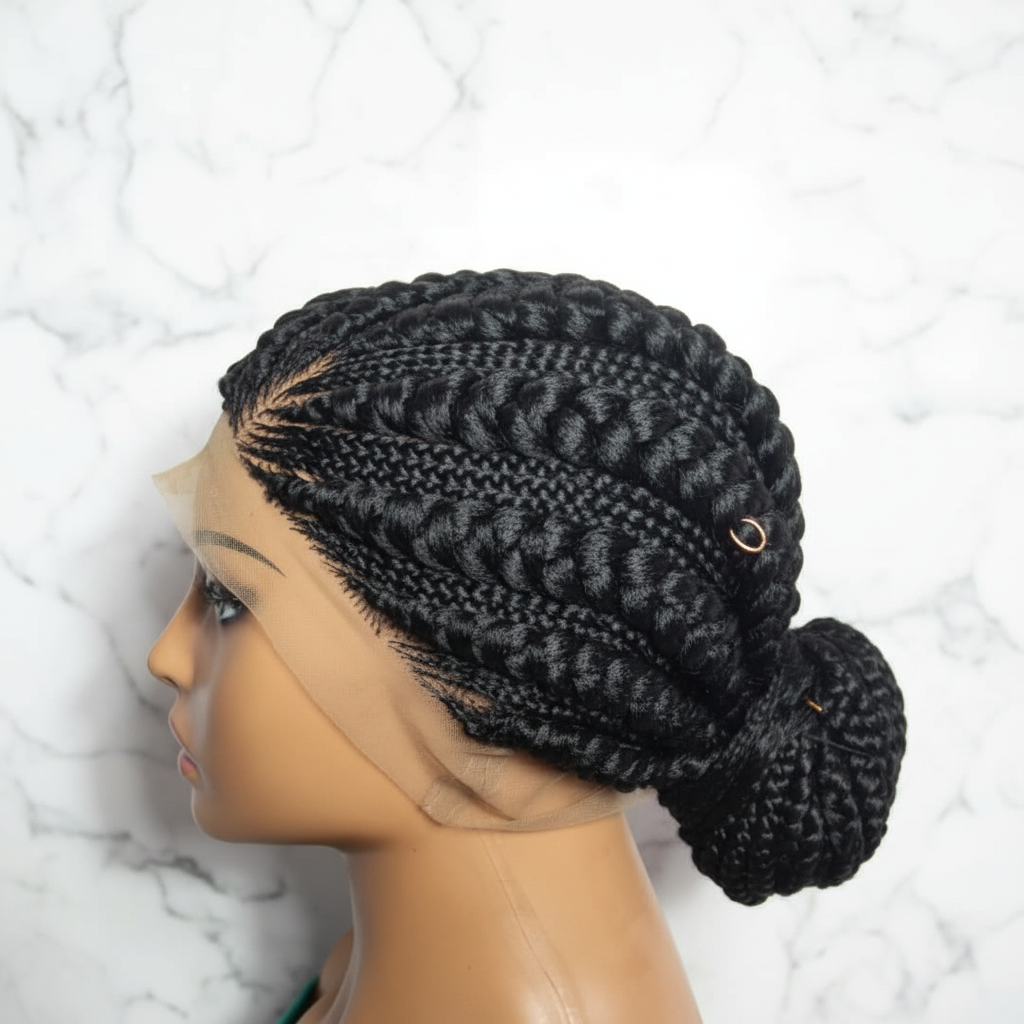 Braided Wig. Large Cornrow Braids. Full Lace Cap