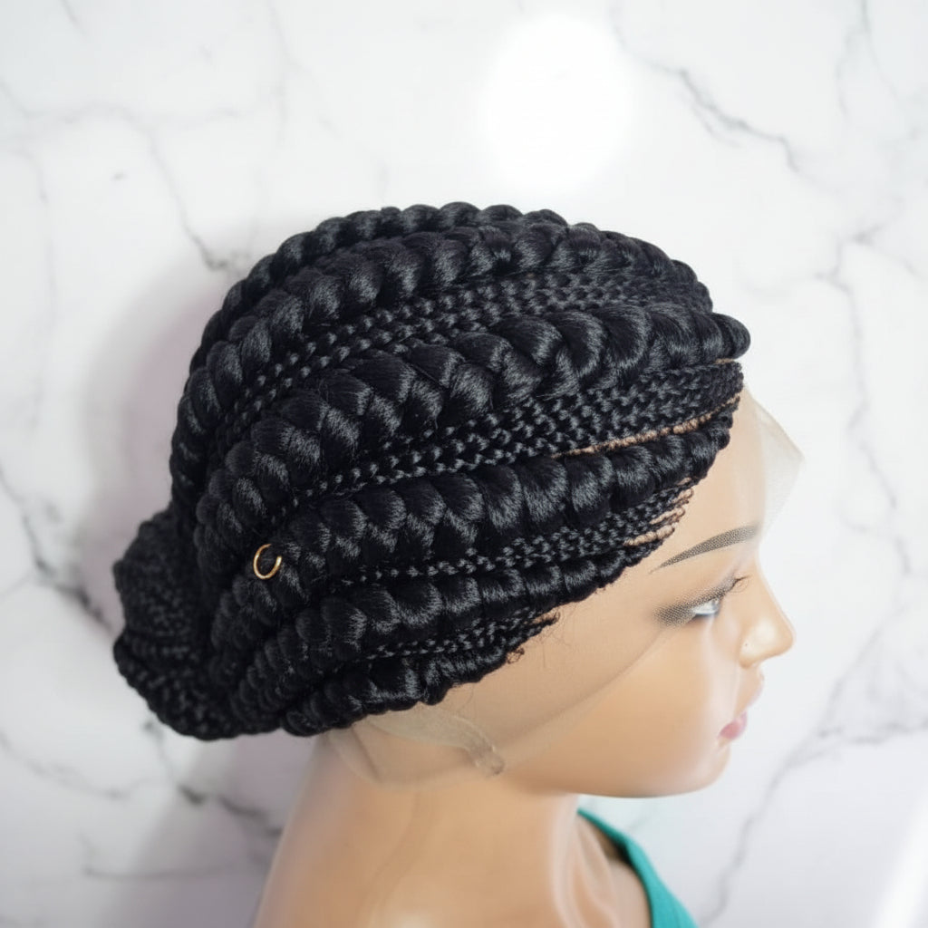 Braided Wig. Large Cornrow Braids. Full Lace Cap