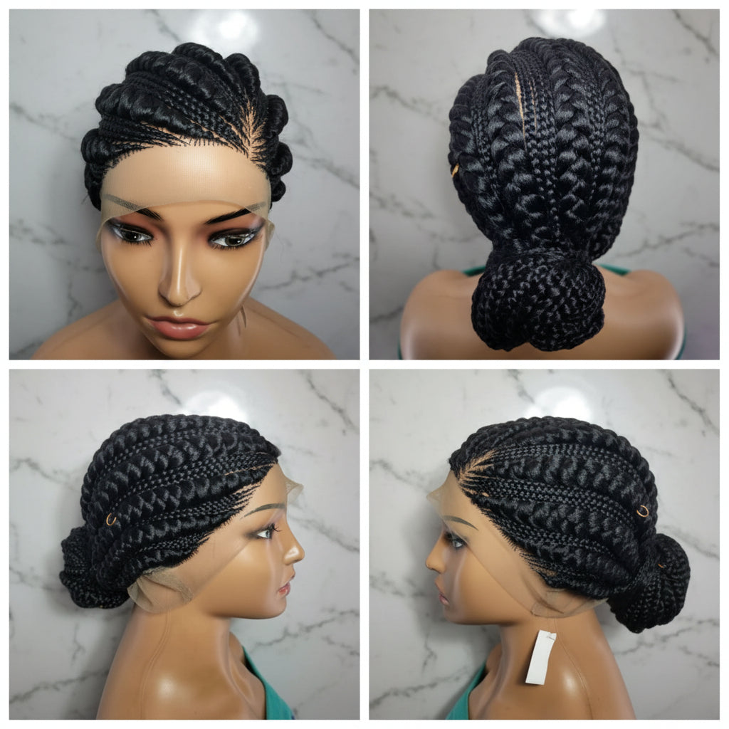 Braided Wig. Large Cornrow Braids. Full Lace Cap