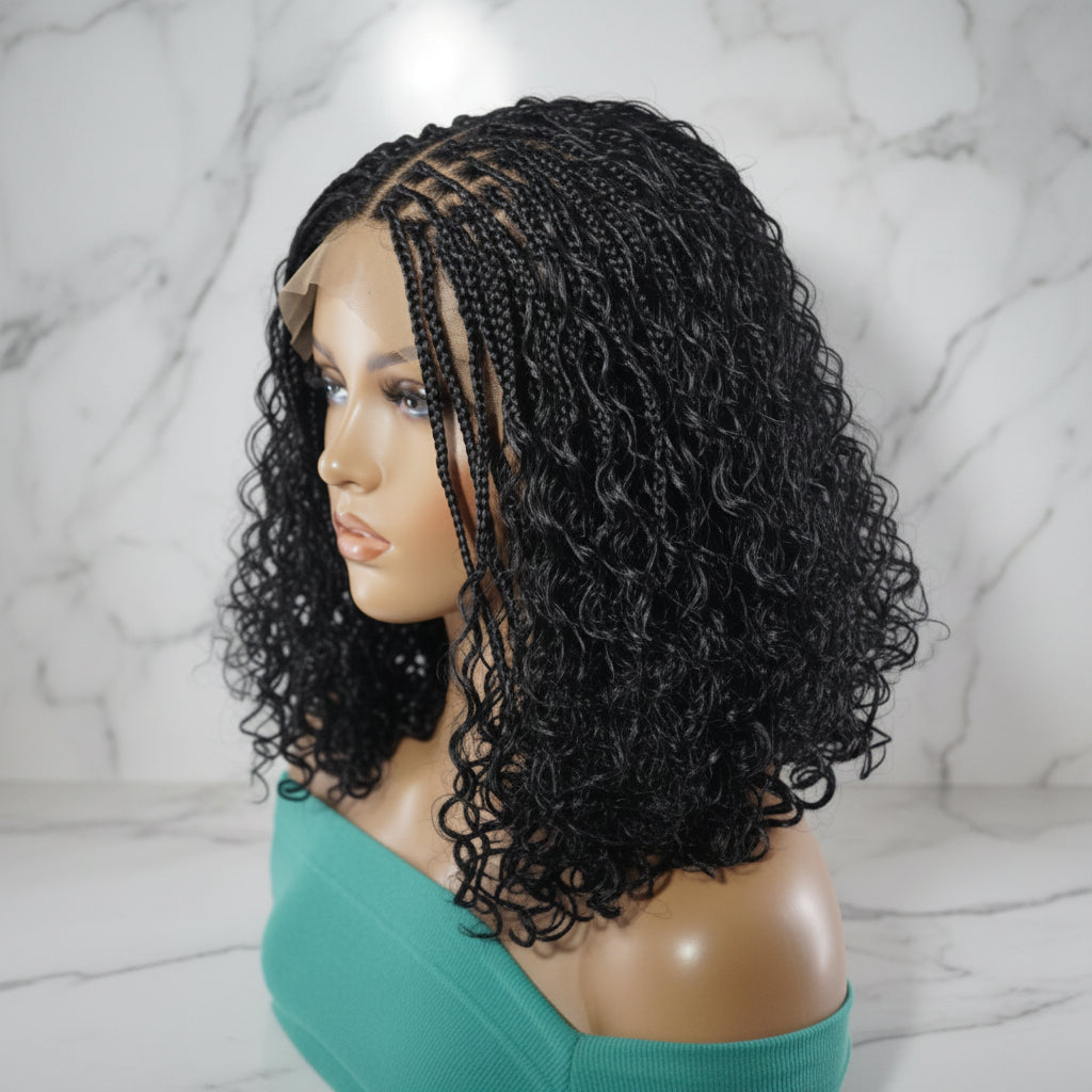 Boho Knotless Braids Wig | Curly Ends | Full Lace + Baby Hair | Ready to Wear
