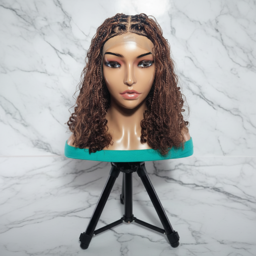 Boho Knotless Braids Wig | Curly Ends | Full Lace + Baby Hair | Ready to Wear