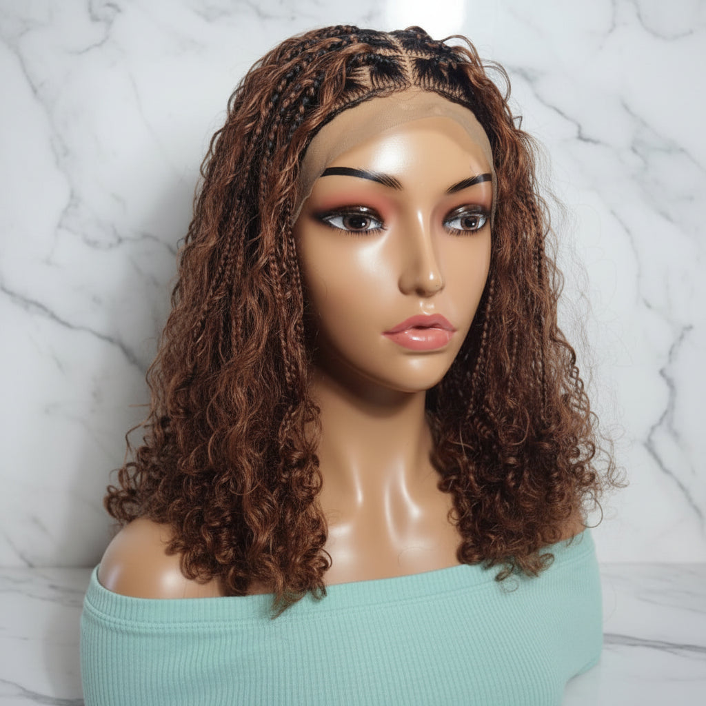 Boho Knotless Braids Wig | Curly Ends | Full Lace + Baby Hair | Ready to Wear