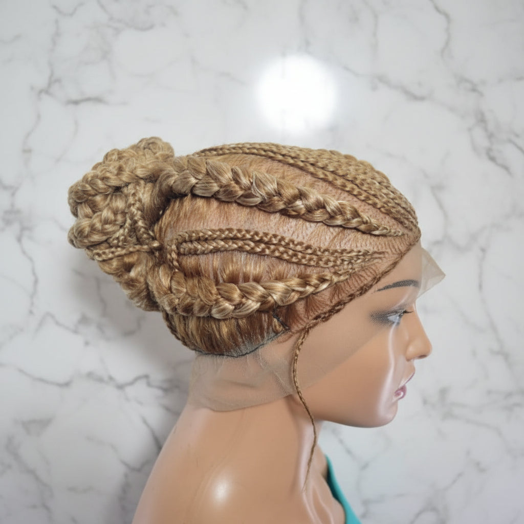 Braided Wig. Large Cornrow Braids. Full Lace, Baby Hair