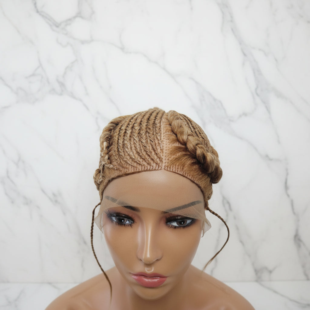 Braided Wig. Large Cornrow Braids. Full Lace, Baby Hair