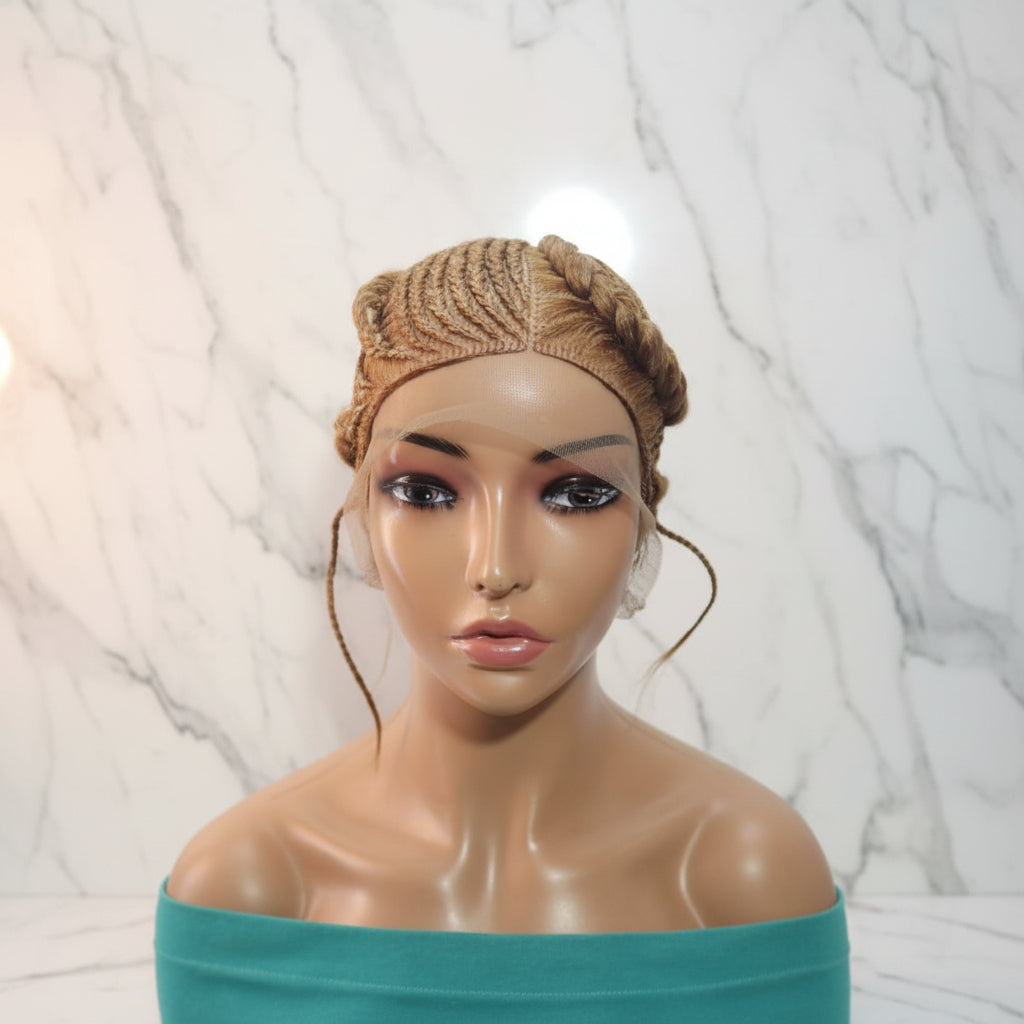 Braided Wig. Large Cornrow Braids. Full Lace, Baby Hair