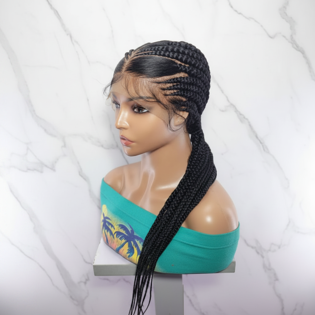 Braided Wig. Natural Brush Cornrow Braids. Full Lace with Baby Hair.