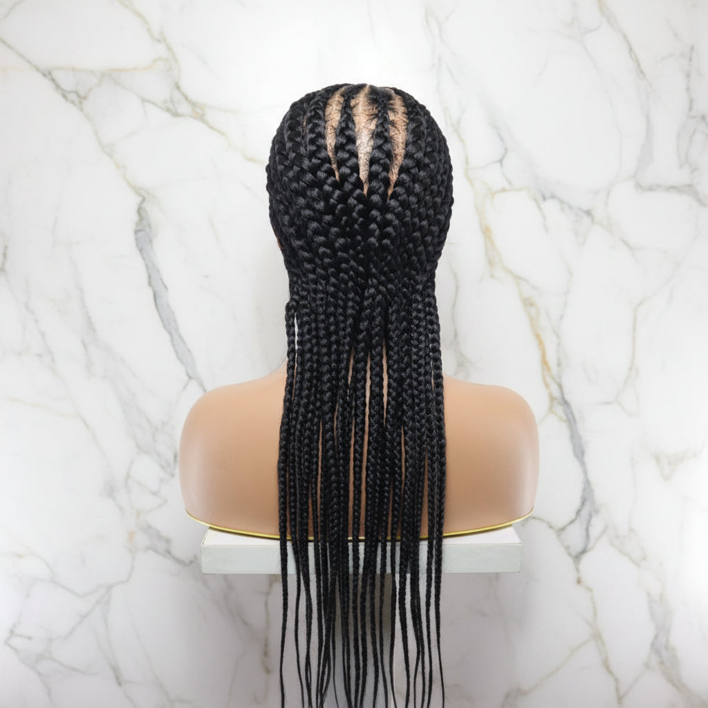 Braided Wig. Natural Brush Cornrow Braids. Full Lace with Baby Hair.