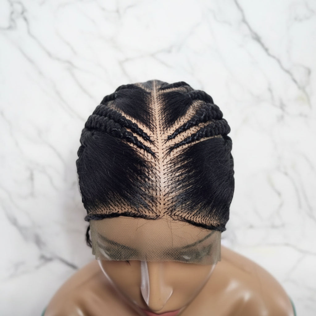 Braided Wig. Natural Brush Cornrow Braids. Full Lace with Baby Hair.