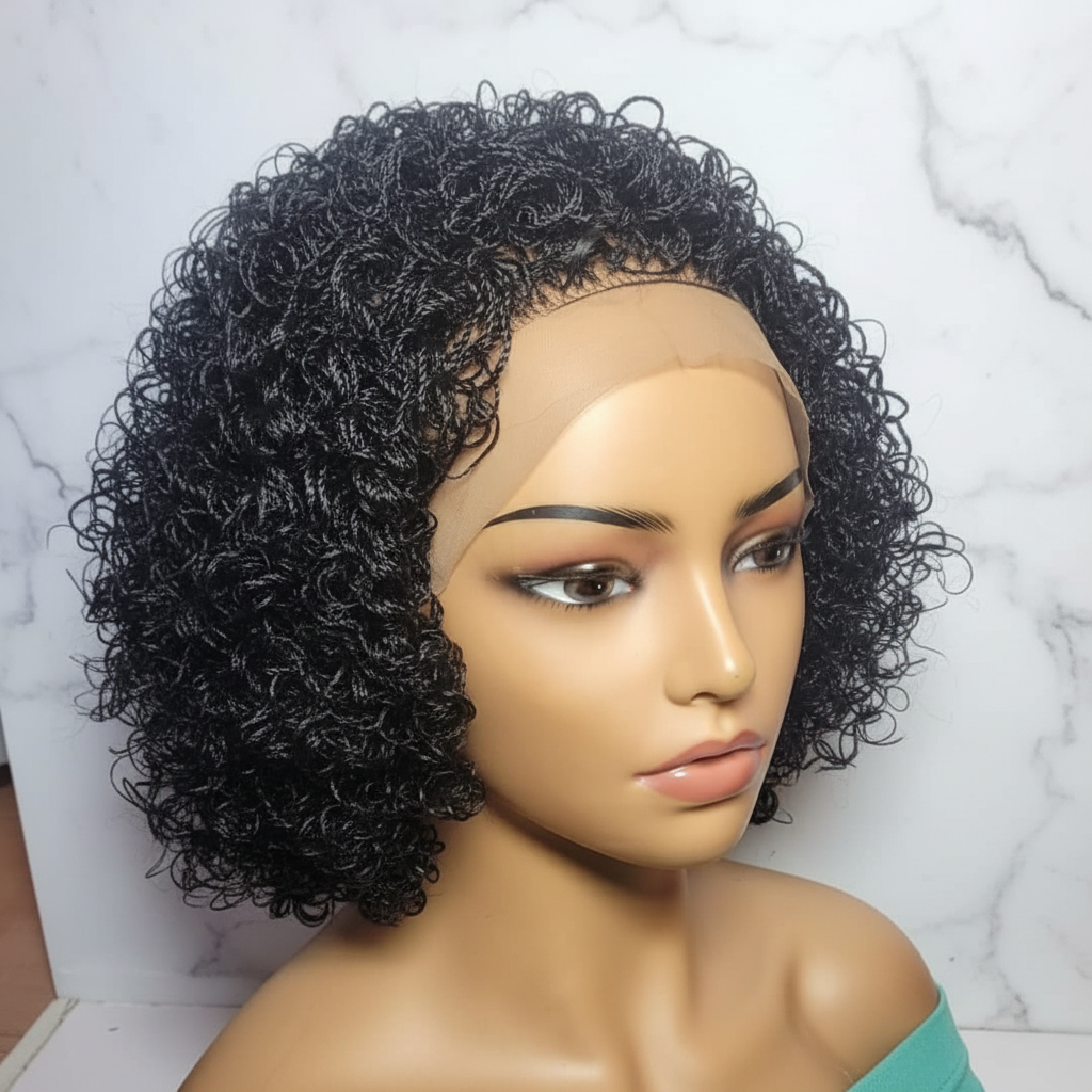 Micro Twist Curly Braided Wig – Knotless Full Lace