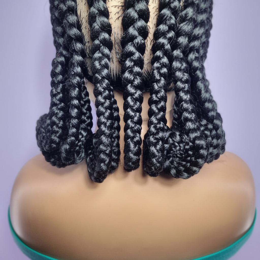 Braided Wig: Cornrow Braids with Koroba Ends. Full Lace with Baby Hair