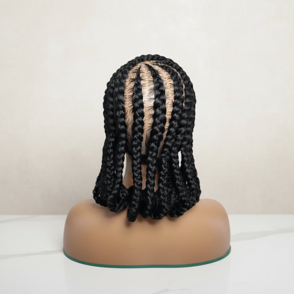 Braided Wig: Cornrow Braids with Koroba Ends. Full Lace with Baby Hair