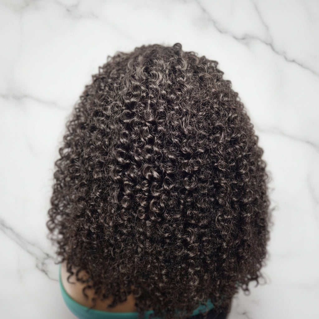 Braided Wig: Two Braids Transitioning to Spring Curls, Full Lace. Double Cornrow braids