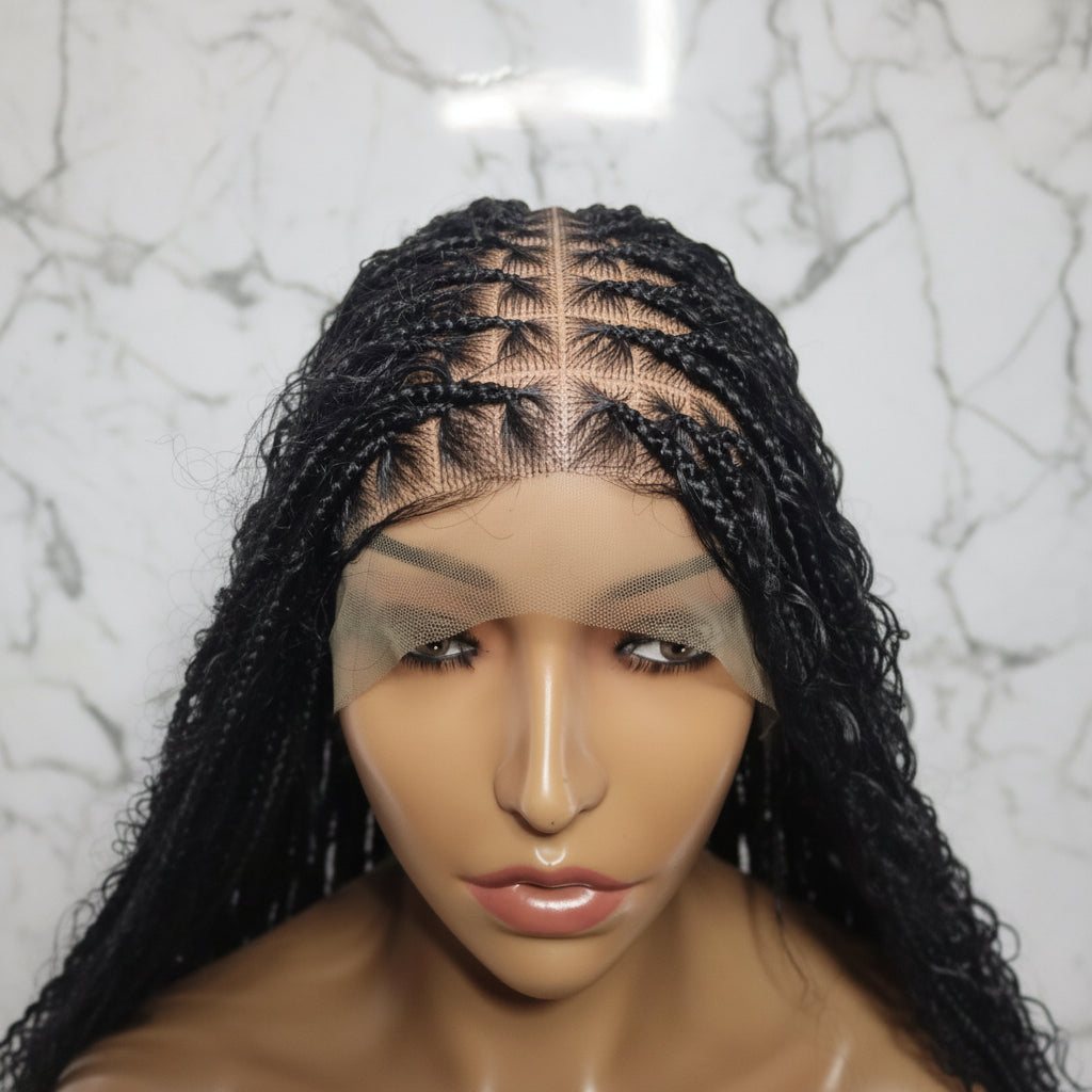 360 HD Full Lace Cap. BoHo Knotless Braids Braided Wig. Bora Bora Braids.