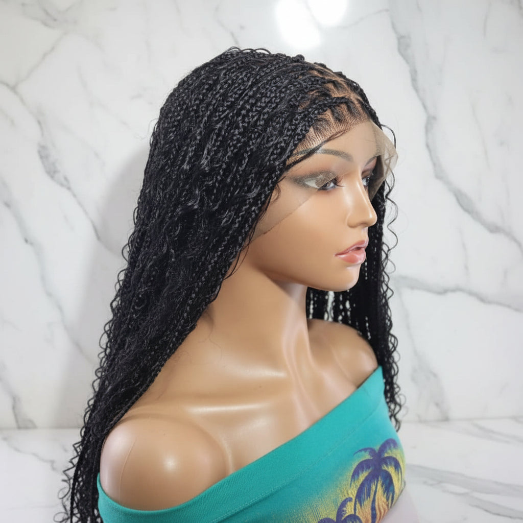 360 HD Full Lace Cap. BoHo Knotless Braids Braided Wig. Bora Bora Braids.