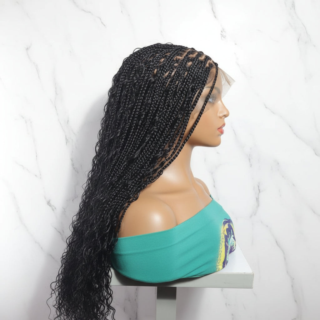 360 HD Full Lace Cap. BoHo Knotless Braids Braided Wig. Bora Bora Braids.