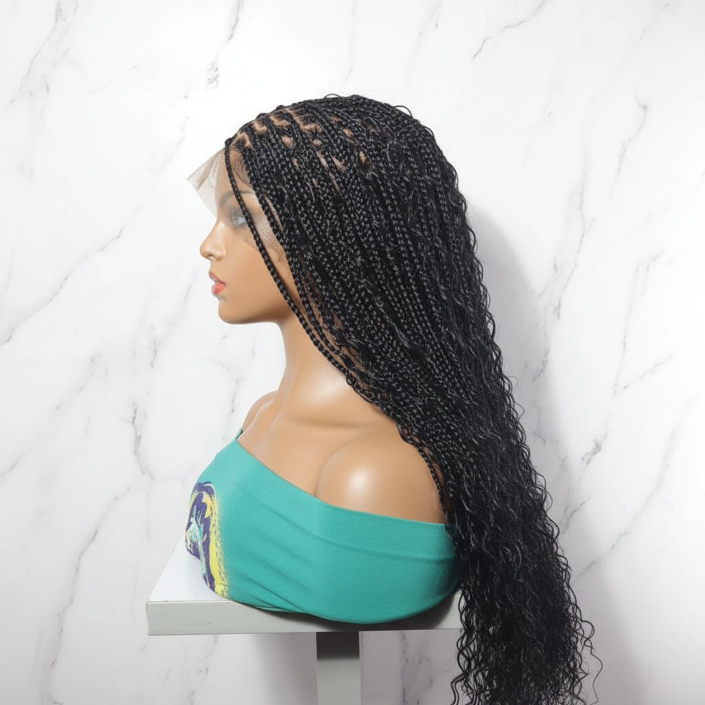 360 HD Full Lace Cap. BoHo Knotless Braids Braided Wig. Bora Bora Braids.