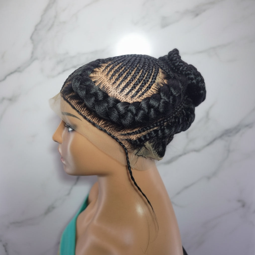 Braided Wig. Large Cornrow Braids. Full Lace, Baby Hair