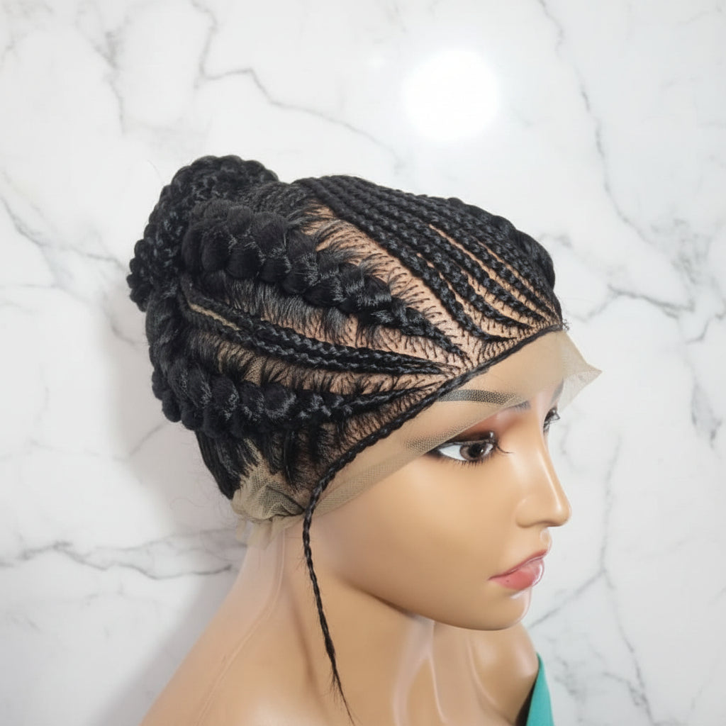 Braided Wig. Large Cornrow Braids. Full Lace, Baby Hair