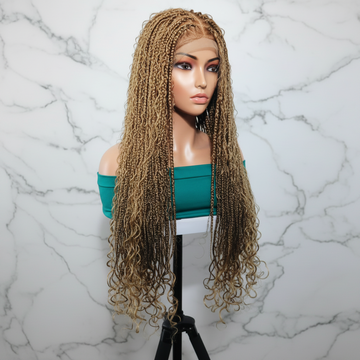 360 HD Full Lace Cap. BoHo Knotless Braids Braided Wig. Bora Bora Braids.