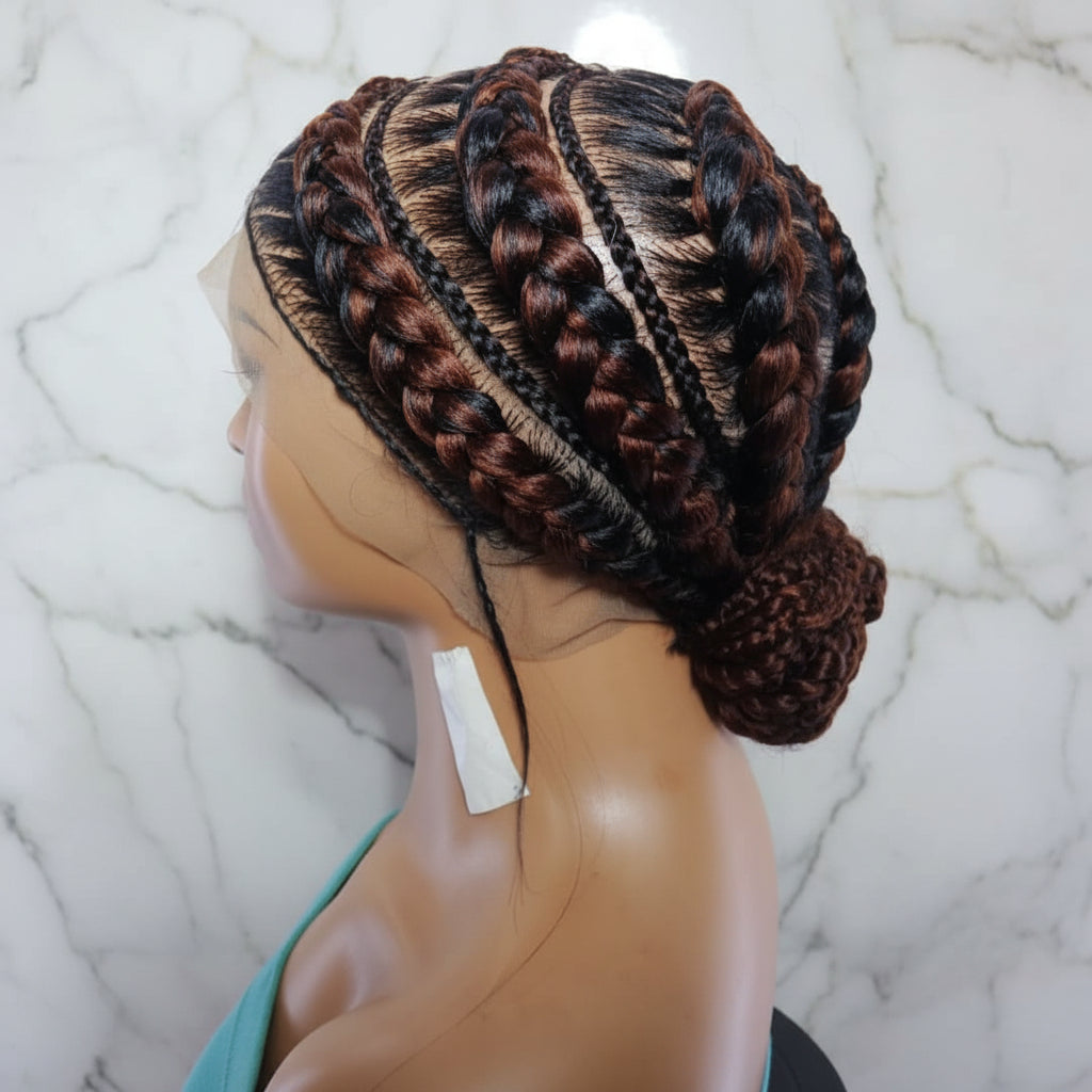 Braided Wig. Natural Brush Cornrow Braids. Full Lace with Baby Hair