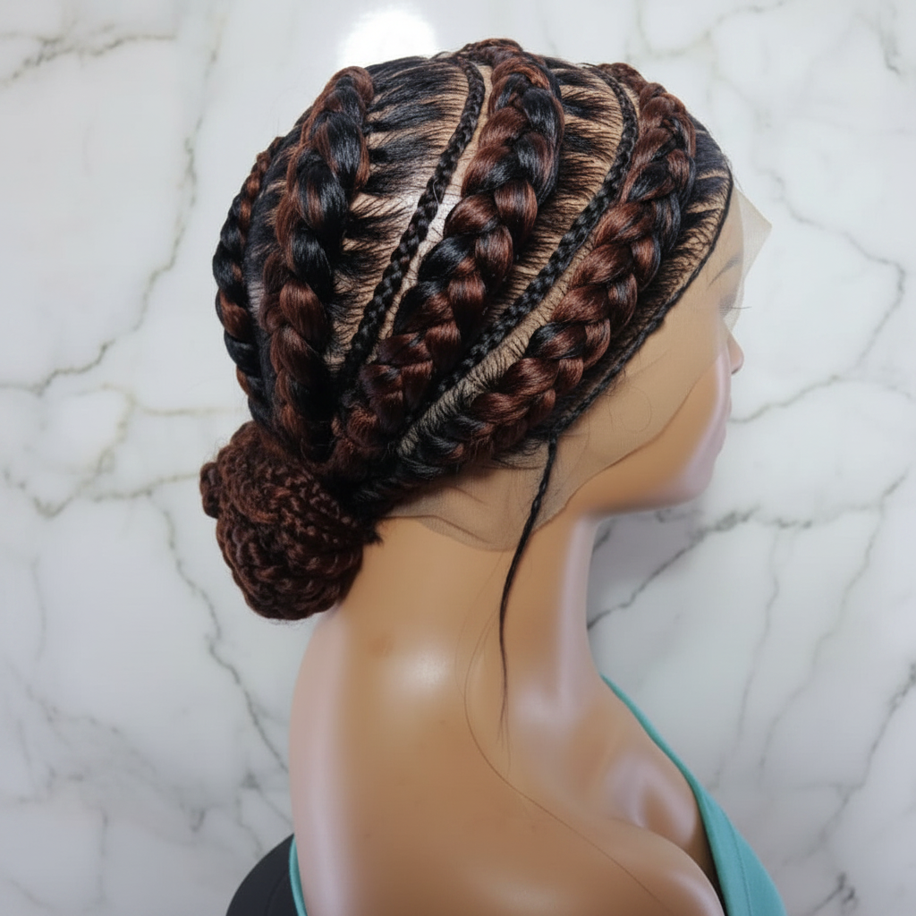 Braided Wig. Natural Brush Cornrow Braids. Full Lace with Baby Hair
