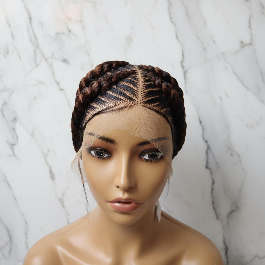 Braided Wig. Natural Brush Cornrow Braids. Full Lace with Baby Hair