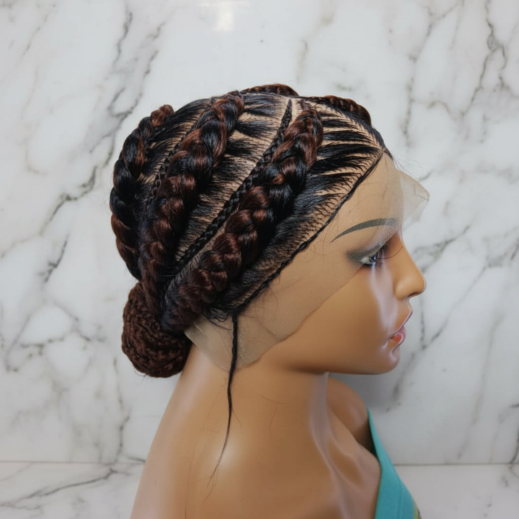 Braided Wig. Natural Brush Cornrow Braids. Full Lace with Baby Hair