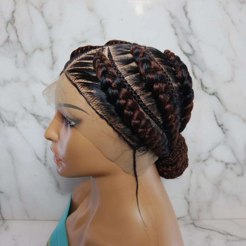 Braided Wig. Natural Brush Cornrow Braids. Full Lace with Baby Hair