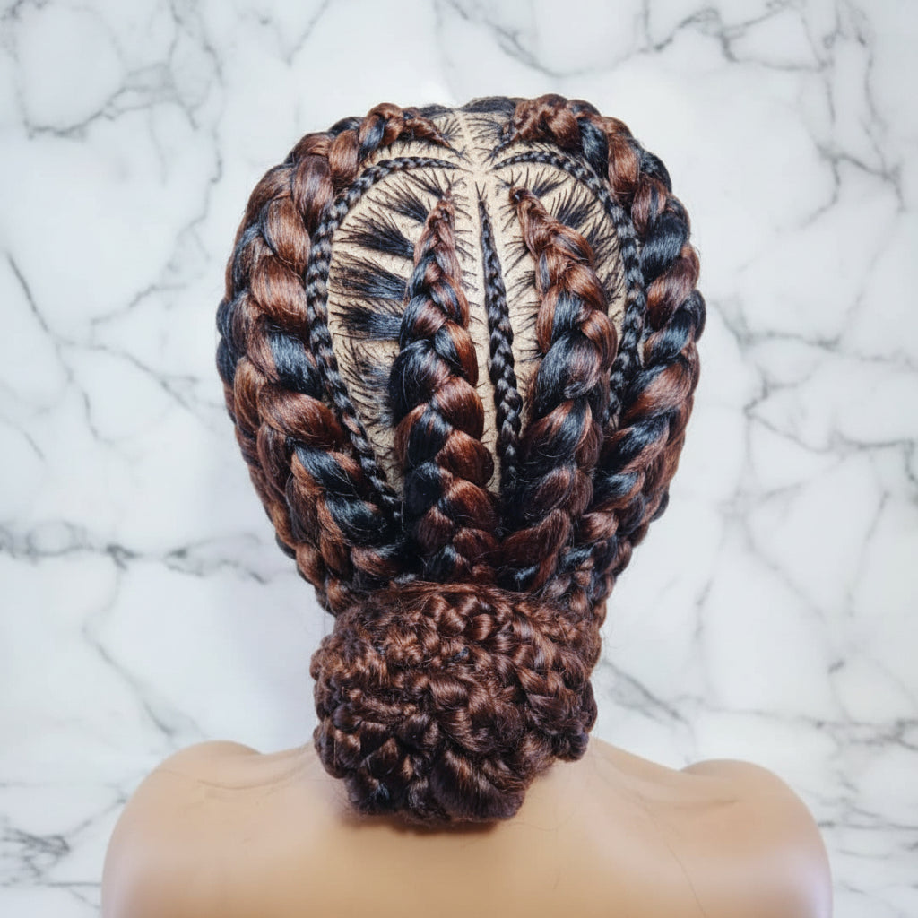 Braided Wig. Natural Brush Cornrow Braids. Full Lace with Baby Hair