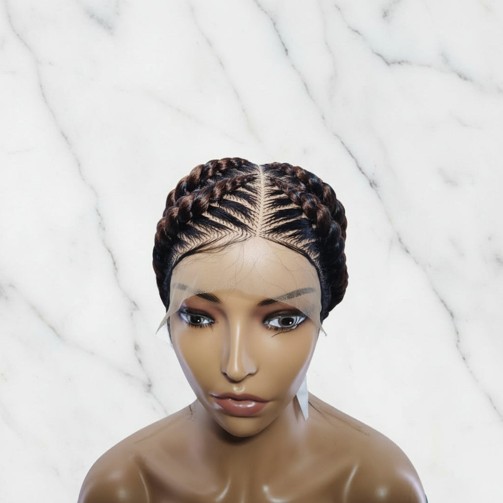 Braided Wig. Natural Brush Cornrow Braids. Full Lace with Baby Hair