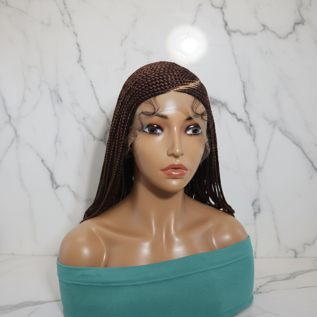 Braided Wig. Handmade Cornrow Braids. Full Lace Baby Hair