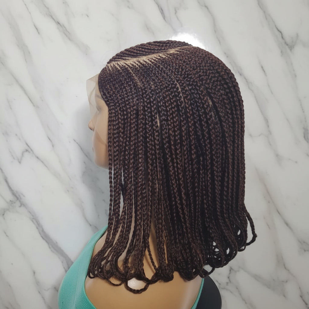 Braided Wig. Handmade Cornrow Braids. Full Lace Baby Hair