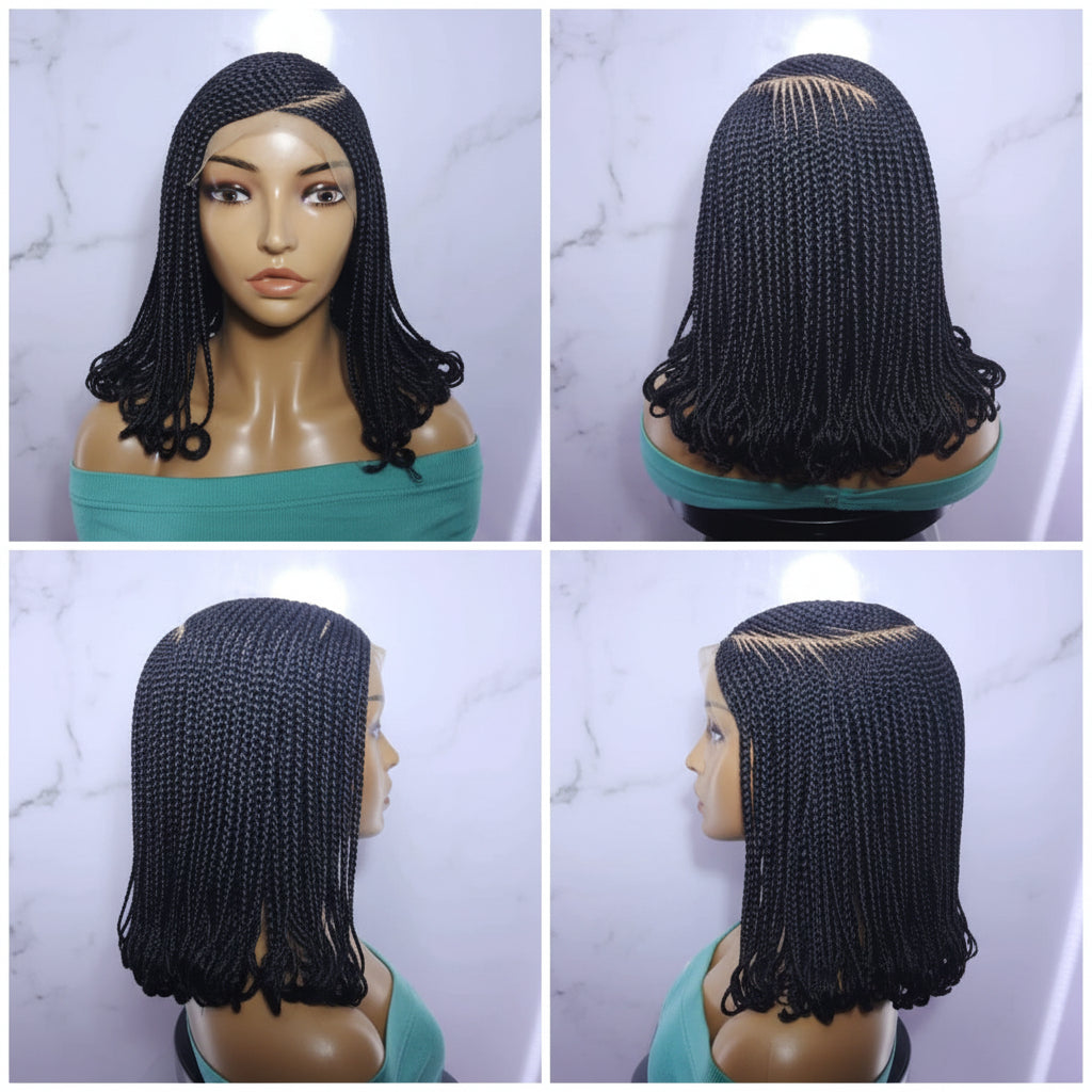 Braided Wig. Handmade Cornrow Braids. Full Lace Baby Hair