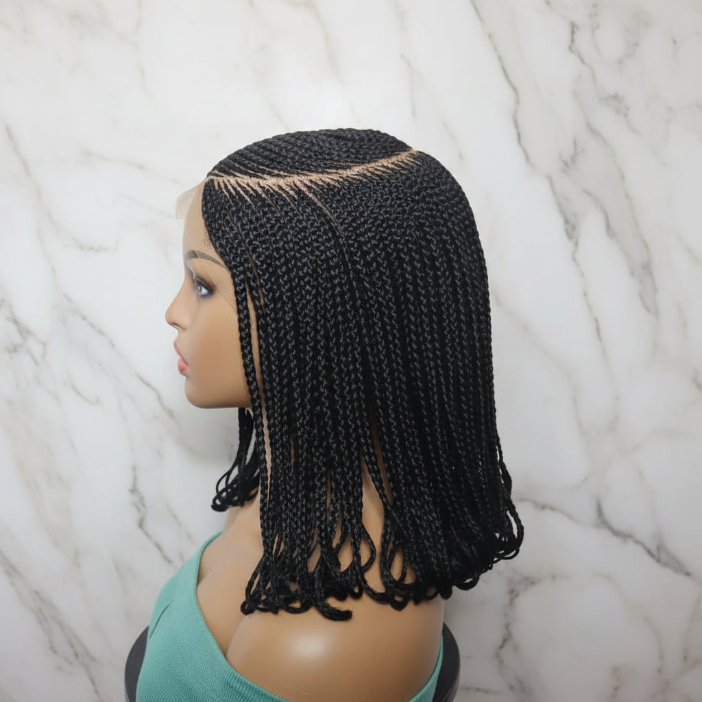 Braided Wig. Handmade Cornrow Braids. Full Lace Baby Hair