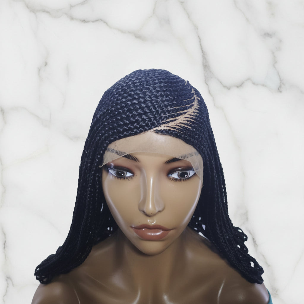 Braided Wig. Handmade Cornrow Braids. Full Lace Baby Hair