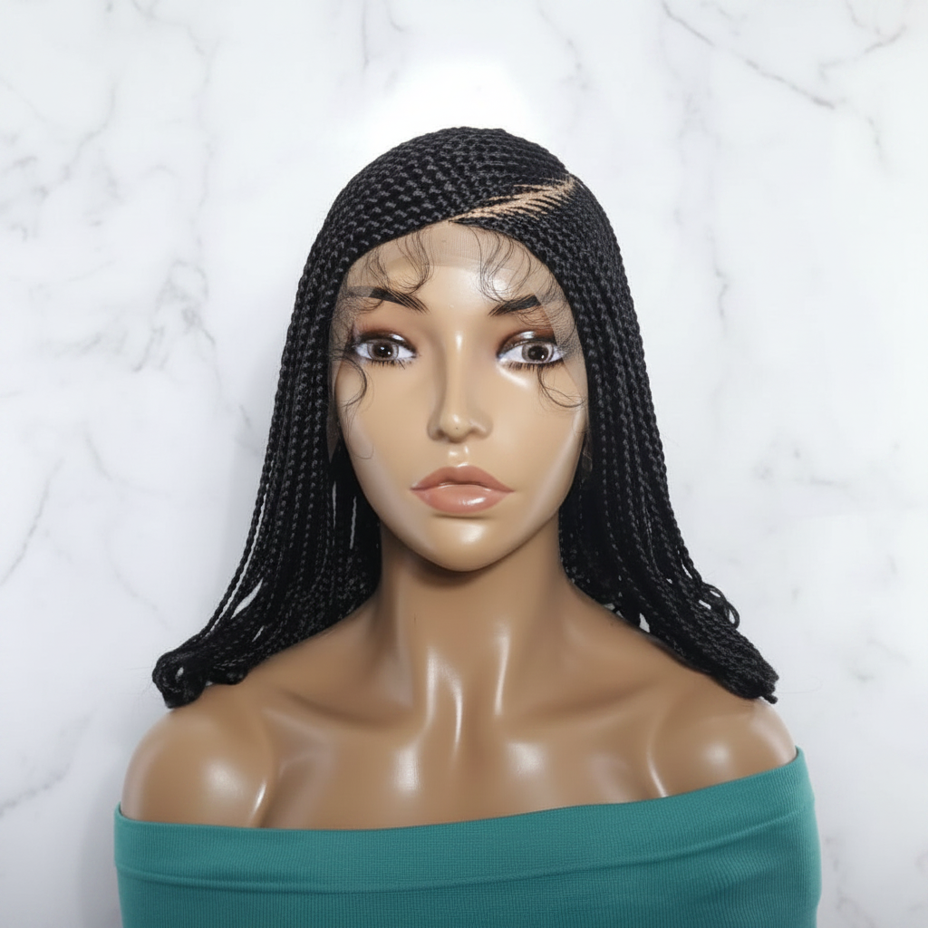 Braided Wig. Handmade Cornrow Braids. Full Lace Baby Hair