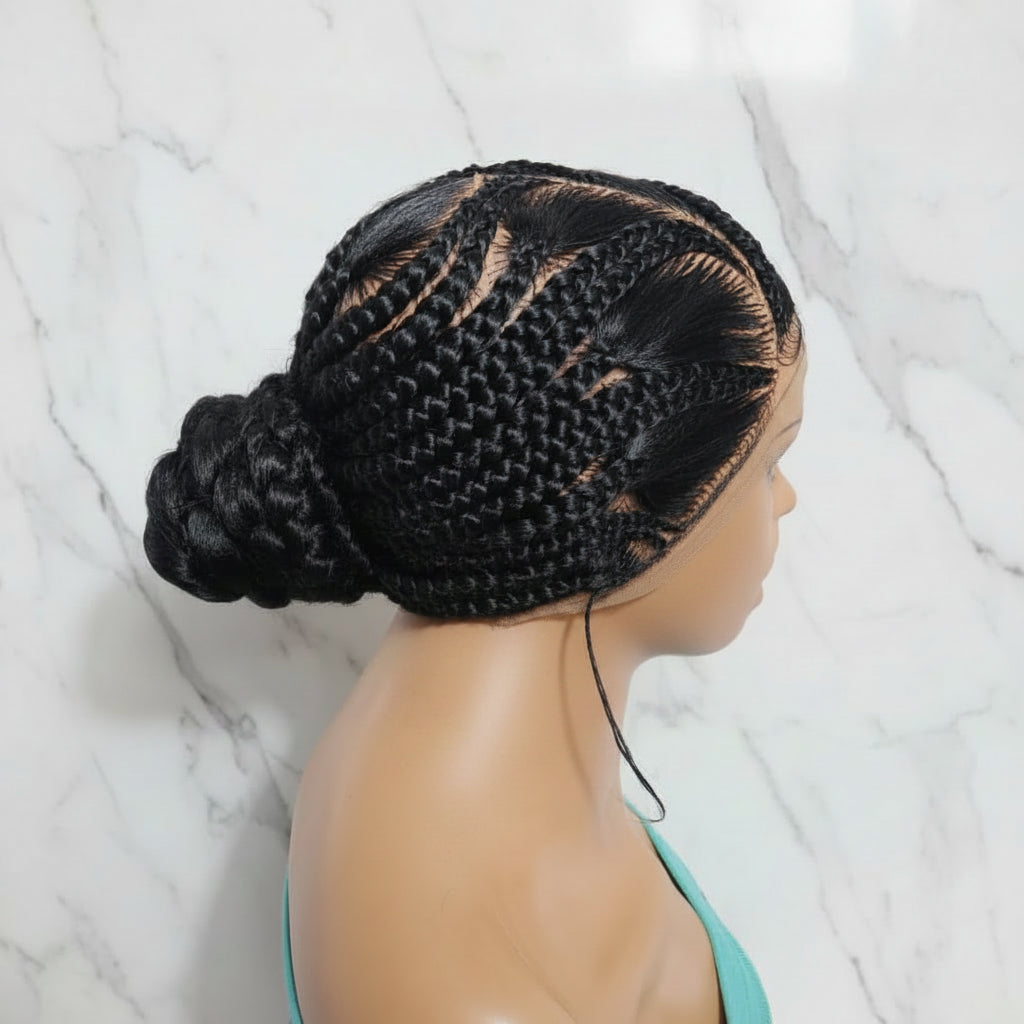 Braided Wig. Natural Brush Cornrow Braids. Full Lace with Baby Hair.