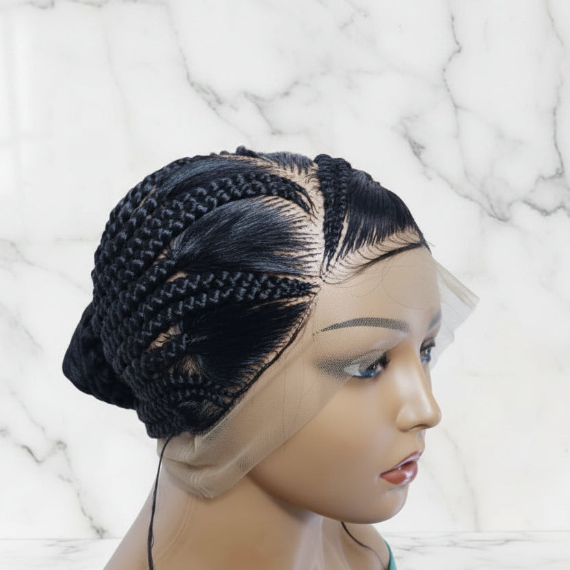 Braided Wig. Natural Brush Cornrow Braids. Full Lace with Baby Hair.