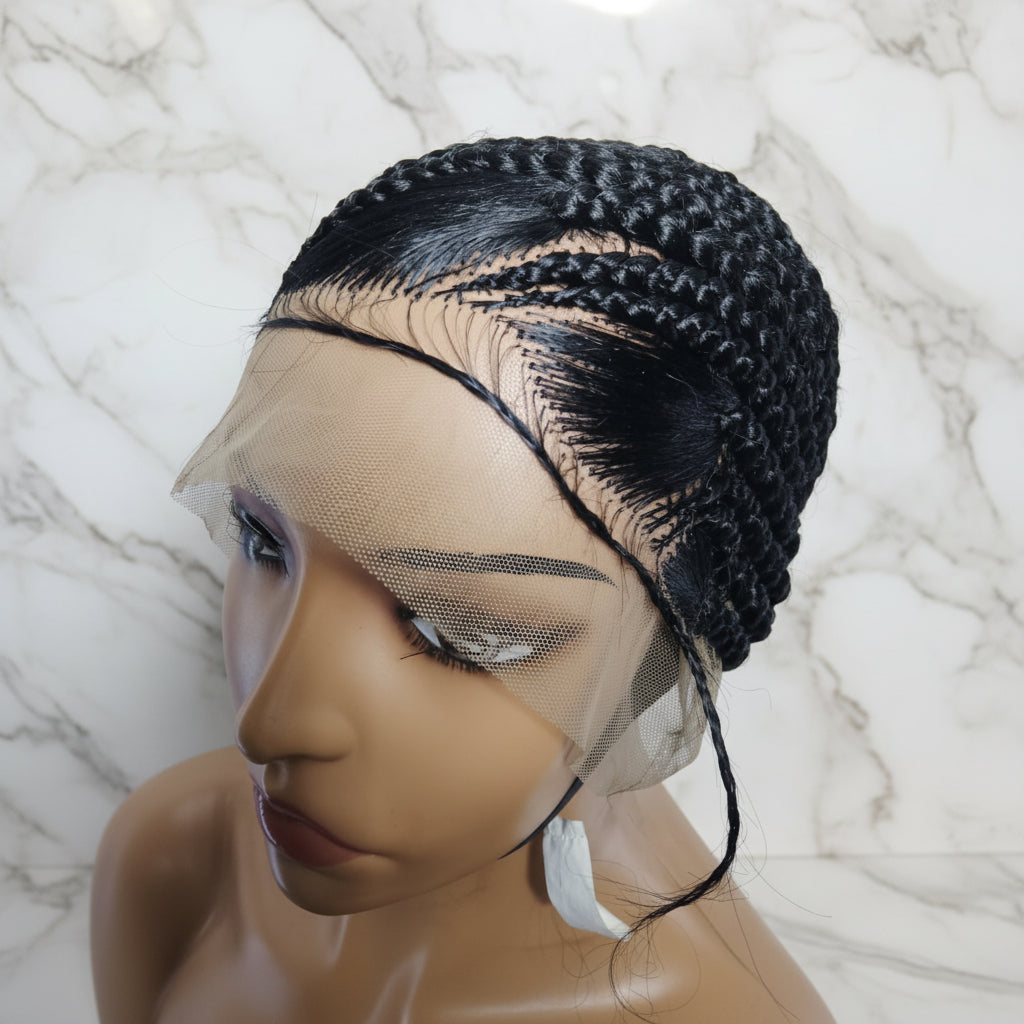 Braided Wig. Natural Brush Cornrow Braids. Full Lace with Baby Hair.