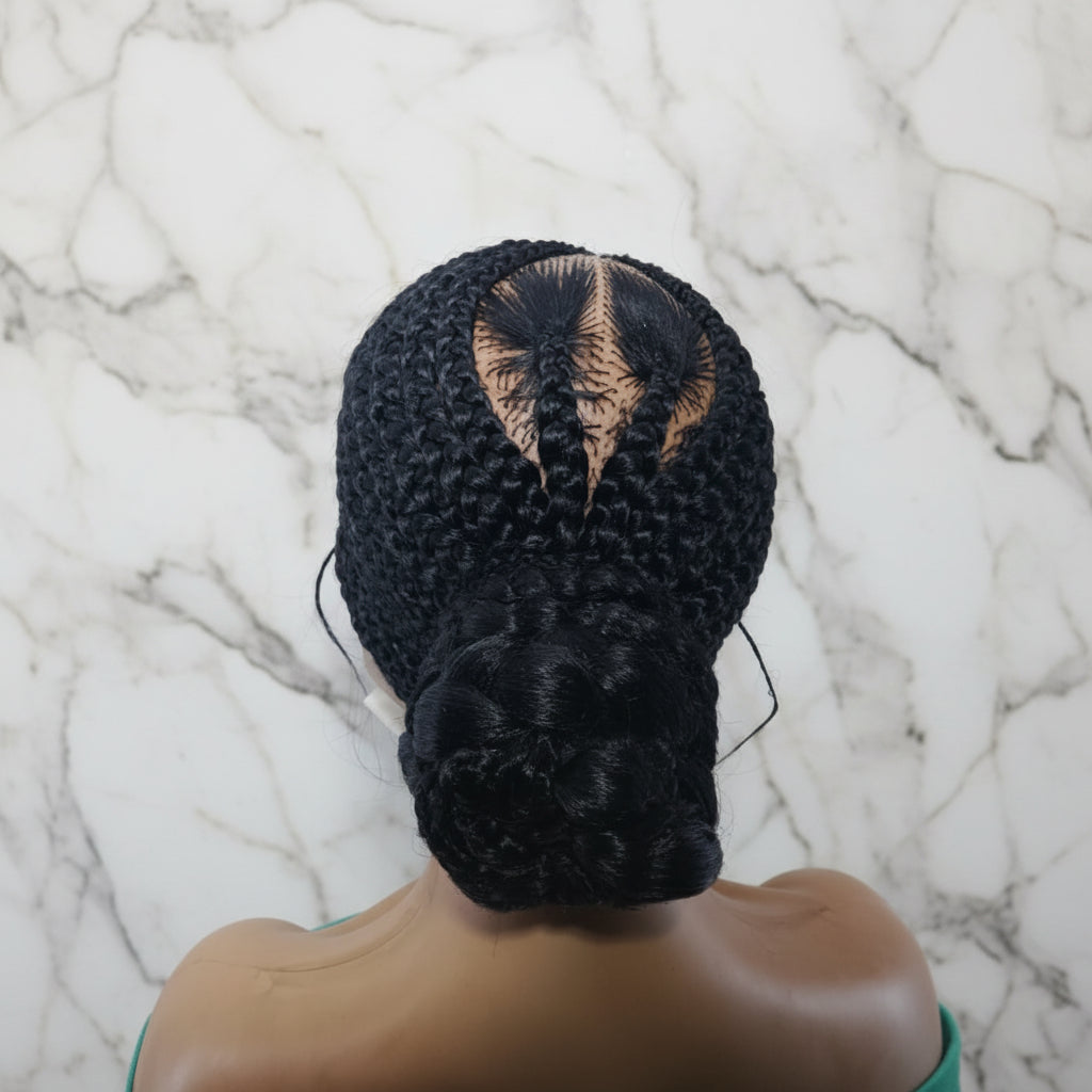 Braided Wig. Natural Brush Cornrow Braids. Full Lace with Baby Hair.