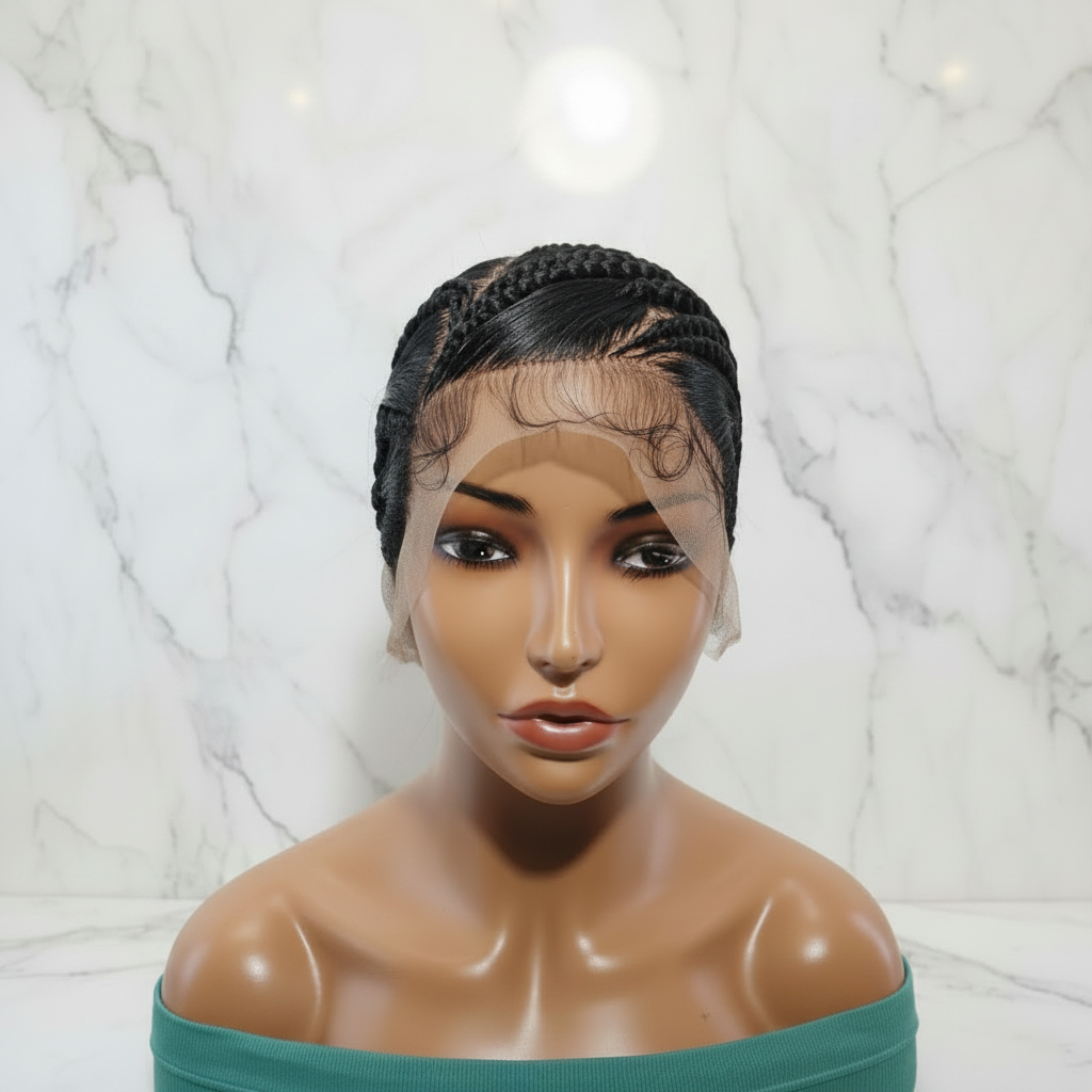 Braided Wig. Natural Brush Cornrow Braids. Full Lace with Baby Hair.